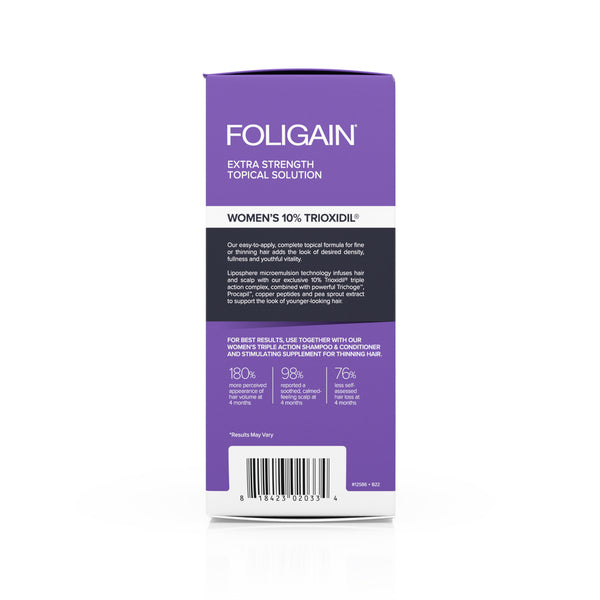 FOLIGAIN Triple Action Complete Formula For Thinning Hair For Women with 10% Trioxidil - FOLIGAIN CANADA