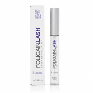 FOLIGAIN LASH Eyelash Volumizer serum bottle with applicator for fuller, thicker eyelashes.