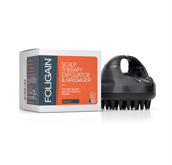 FOLIGAIN Exfoliant et masseur pour cuir chevelu en noir
