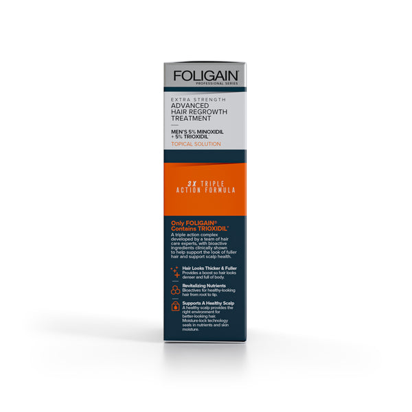 FOLIGAIN Régénération Avancée des Cheveux Pour Hommes Minoxidil Ultra-Pur 5 % + Trioxidil 5 %