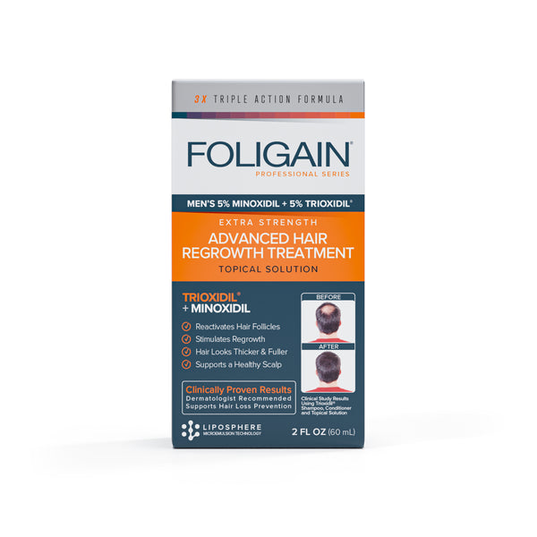 FOLIGAIN Advanced Hair Regrowth For Men Ultra-Pure Minoxidil 5% + TRIOXIDIL 5%