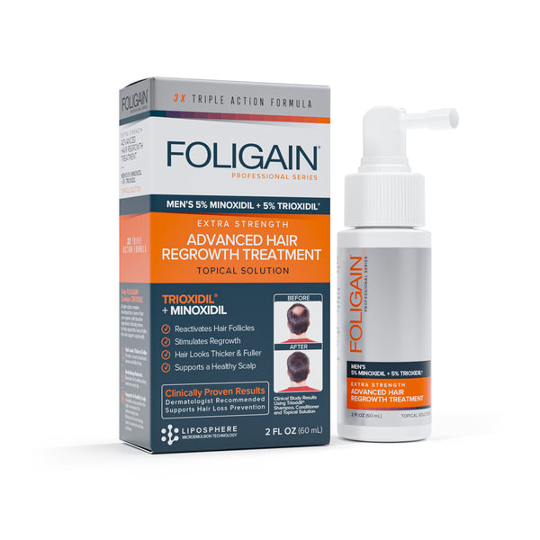 FOLIGAIN Advanced Hair Regrowth For Men Ultra-Pure Minoxidil 5% + TRIOXIDIL 5%