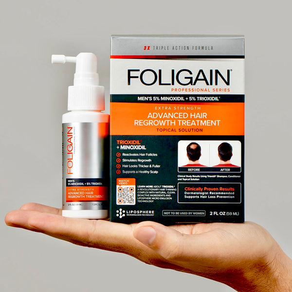 FOLIGAIN Advanced Hair Regrowth For Men Ultra-Pure Minoxidil 5% + Trioxidil 5% - FOLIGAIN CANADA