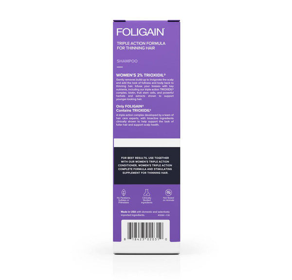 FOLIGAIN Canada Hair Growth Shampoo and Conditioner Kit for women, featuring triple-action formula for thinning hair.