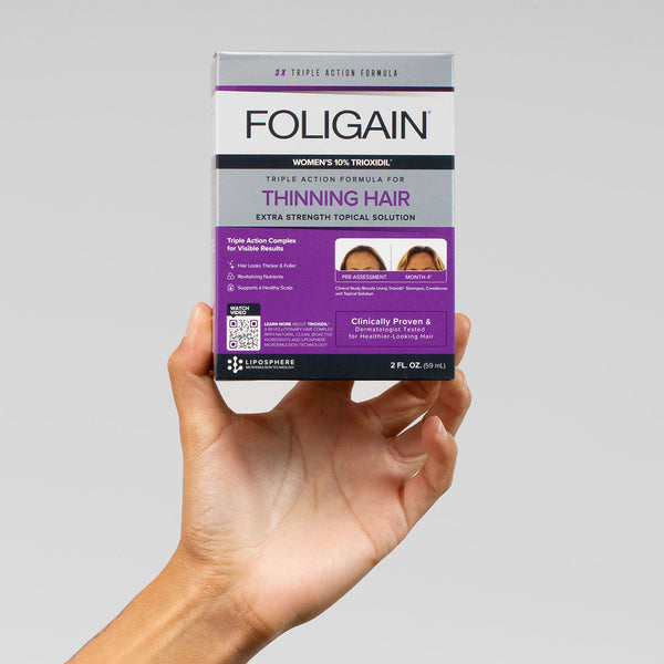FOLIGAIN Formule Complète Triple Action Pour Cheveux Clairsemés Pour Femmes avec 10% de Trioxidil